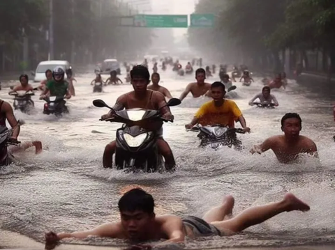 Berenang di Tengah Jalan