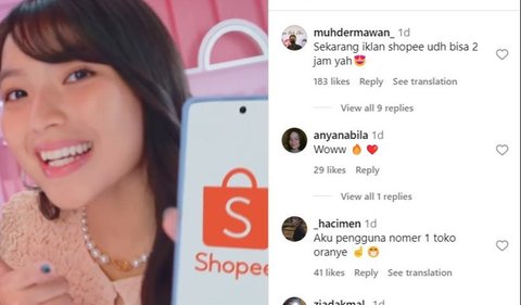 Seperti dua member di atas, Gracia juga mengunggah video aksinya saat membintangi iklan Shopee 11.11 Big Sale di Instagram @jkt48gracia.