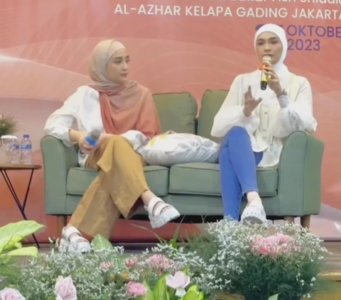 Potret Cantik dan Bikin Pangling Nagita Slavina Berhijab Jadi Pembicara di Sekolah