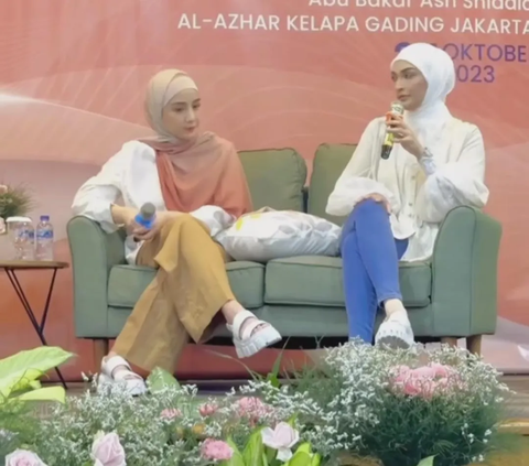 Potret Cantik dan Bikin Pangling Nagita Slavina Berhijab Jadi Pembicara di Sekolah