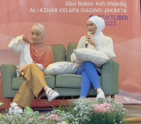 Potret Cantik dan Bikin Pangling Nagita Slavina Berhijab Jadi Pembicara di Sekolah