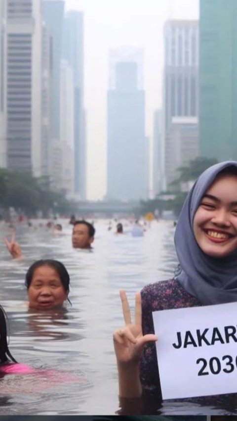 Viral Potret Jakarta di Tahun 2030 dengan Ilustrasi AI, Ibu Kota Digambarkan Tenggelam<br>