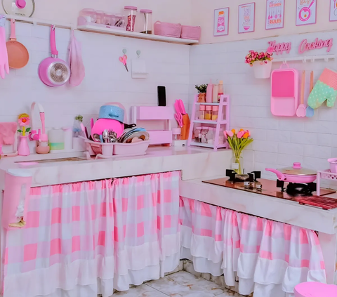 Potret Dapur Colorful, Serasa Masak di Rumah Barbie