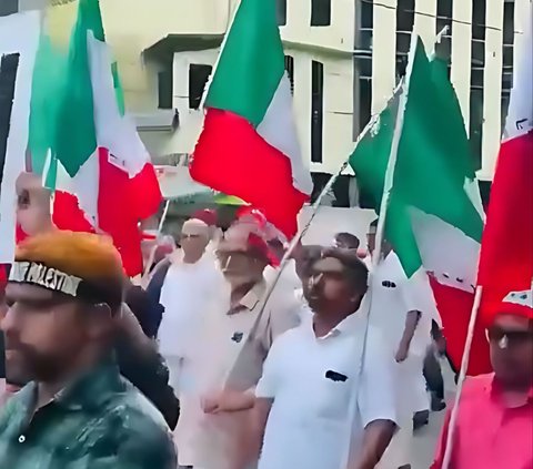 Facts of Viral Action Thousands of Indian Citizens Take to the Streets to Support Palestine But Bring the Wrong Italian Flag