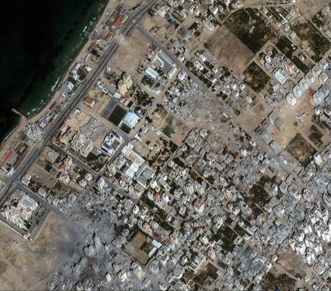 FOTO: Citra Satelit Luar Angkasa Ini Perlihatkan Kondisi Jalur Gaza Sebelum dan Sesudah Dibombardir Israel