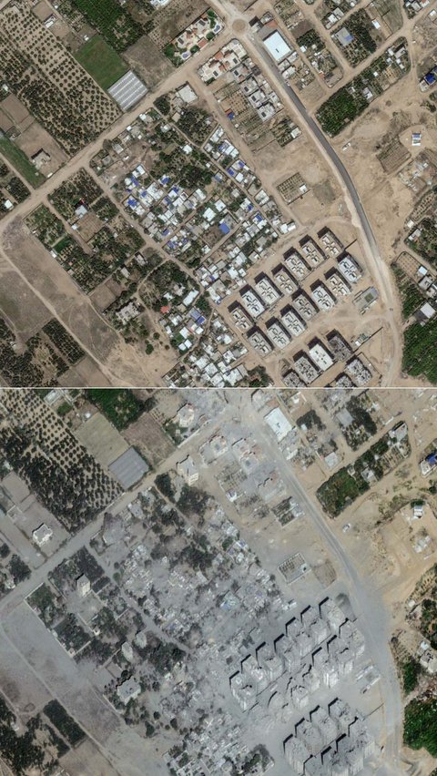 FOTO: Citra Satelit Luar Angkasa Ini Perlihatkan Kondisi Jalur Gaza Sebelum dan Sesudah Dibombardir Israel