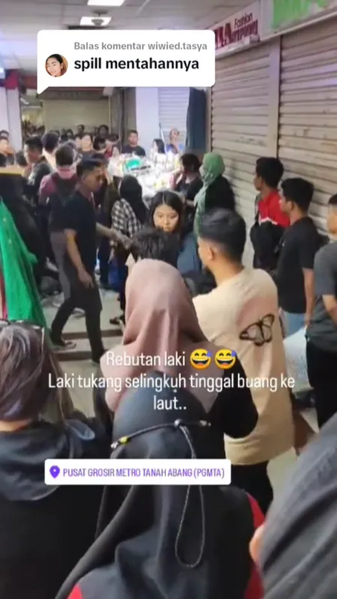 Tanah Abang Rame Lagi! Bukan karena Pembeli, Kali Ini Gegara Viral Video Istri Sah Labrak Selingkuhan Suami