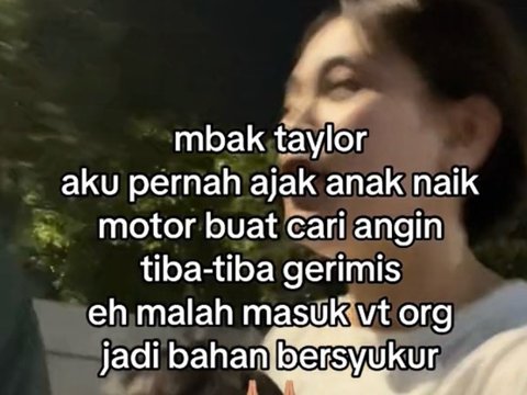 Viral Wanita Ajak Anak Naik Motor saat Gerimis Malah Dijadikan Bahan Konten Bersyukur, Ternyata Orang Kaya