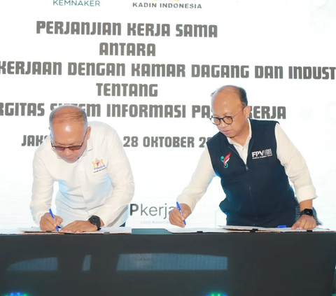 Kemnaker dan Kadin Teken MoU untuk Perkuat Sistem Informasi Pasar Kerja dan Pelatihan Vokasi