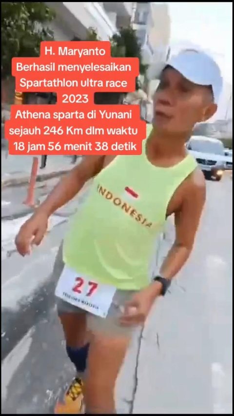 Bikin Salut, Ini Momen H. Maryanto Lansia 61 Tahun yang Berhasil Selesaikan Spartathlon di Athena