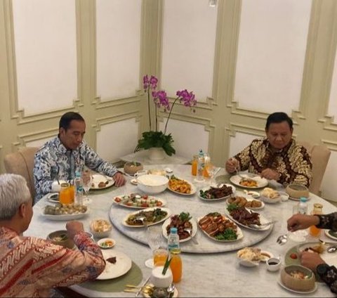 Momen Akrab Tiga Capres Makan Siang Bareng Jokowi, Anies Paling Semringah