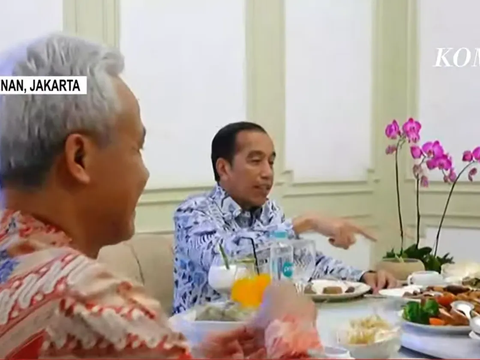 Potret Jokowi dan 3 Capres Makan Siang Bareng di Istana, Kompak Pakai Batik