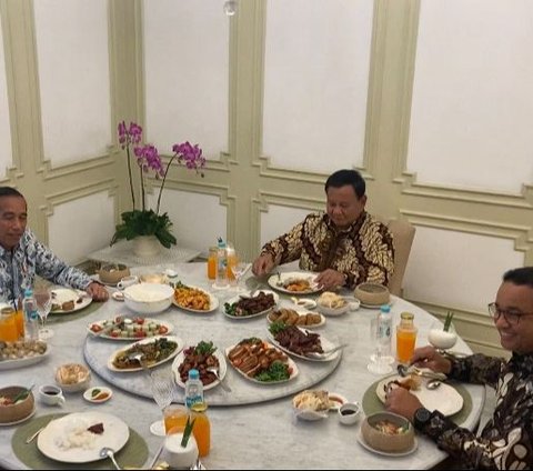 Posisi Duduk Makan Siang, Anies Berhadapan dengan Jokowi, Prabowo dan Ganjar Samping Kanan Kiri