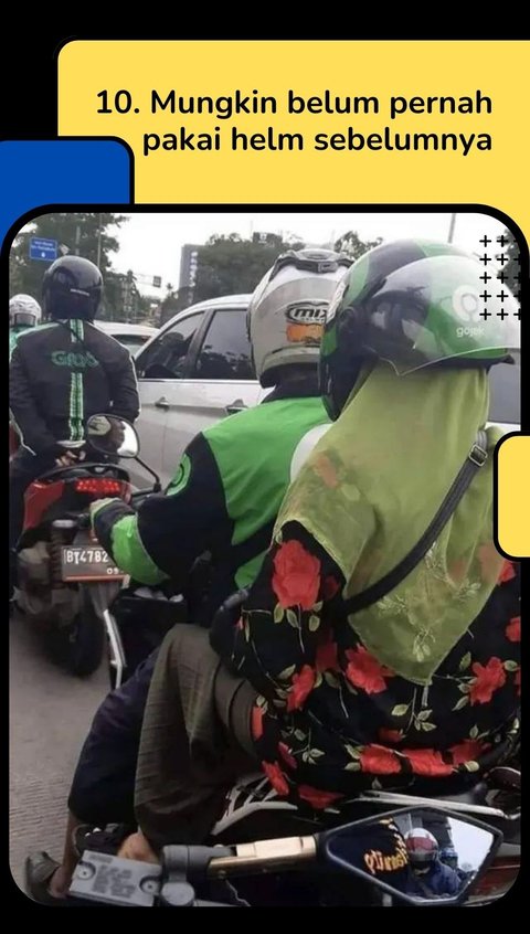 10 Potret Emak-emak Pakai Helm Diluar Nurul, Bikin Enggak Habis Fikri