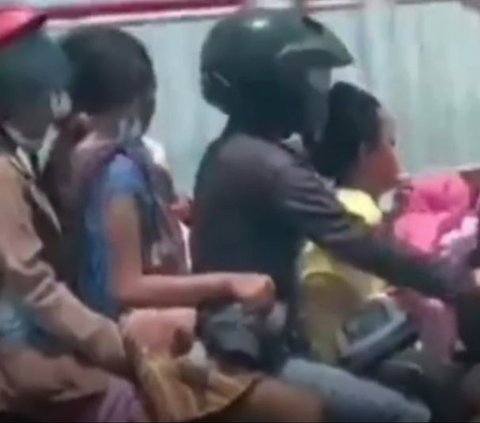 Viral Pemotor Bonceng 6 Lewat Jembatan Suramadu, Aksinya Bikin Khawatir Warganet