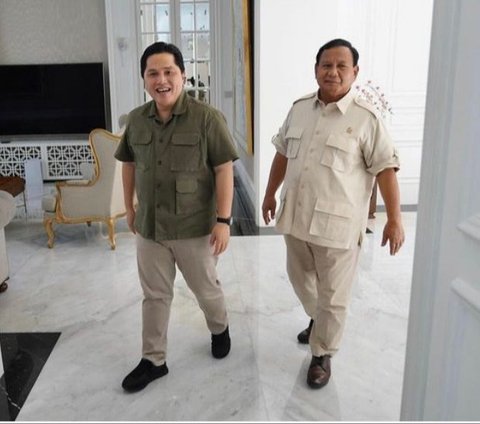 Sanjungan Prabowo dan 'Support' Erick Thohir di Pilpres 2024