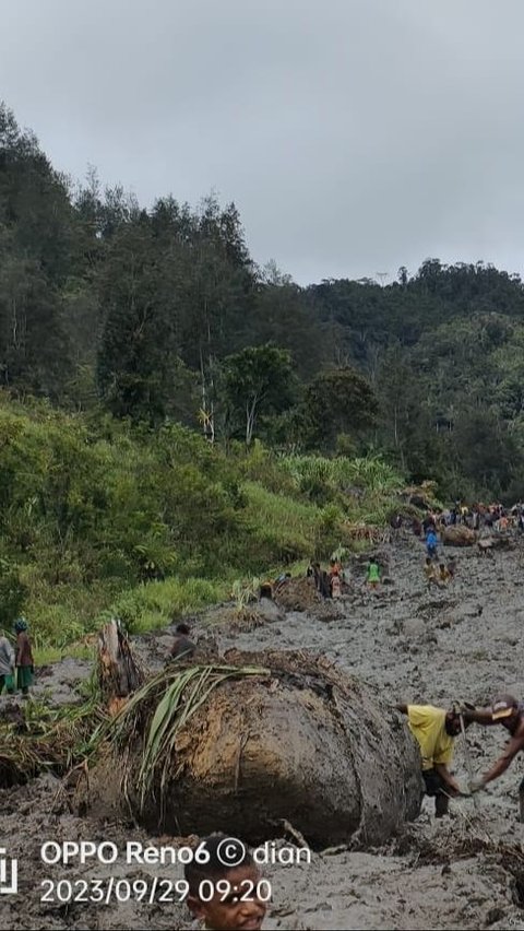 Sejak pagi warga tampak berjibaku membuat landasan pacu itu bersih dari material longsor.<br>