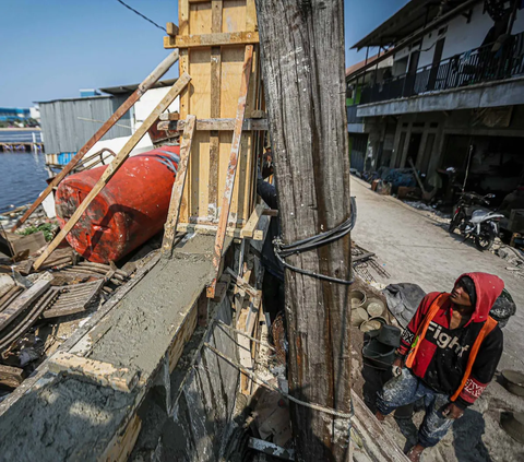 FOTO: Potret Tanggul Laut Jakarta yang Terus Ditinggikan, Tiap Dua Tahun Bertambah 20 Cm