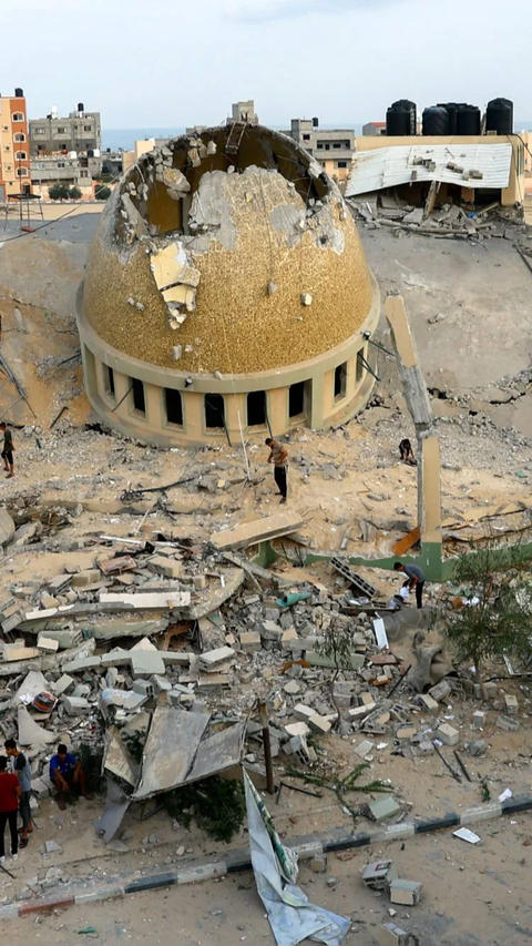 FOTO: Mencekam, Inilah Potret Gaza Setelah Serangan Israel, Apartemen hingga Masjid Rata dengan Tanah