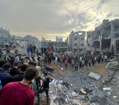 Video Detik-Detik Kamp Jabalia di Gaza Dihantam 6 Bom Israel, Banyak Anak-Anak Panik