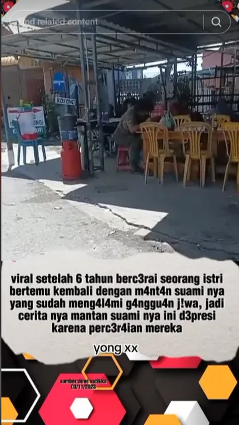 Sebuah video yang memperlihatkan seorang wanita bertemu secara tidak sengaja dengan mantan suaminya, viral di media sosial. <br>