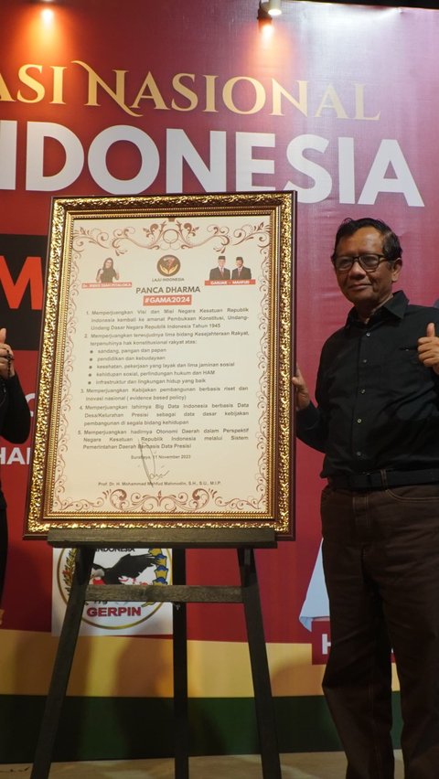 Mahfud Hadiri Deklarasi Nasional Laju Indonesia, Tandatangani Panca Dharma GAMA