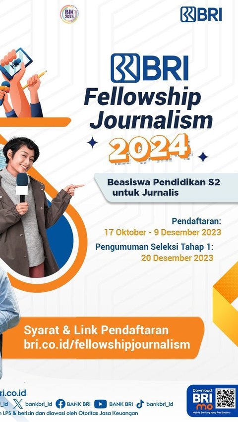 Sediakan 50 Beasiswa S2 untuk Jurnalis Terbaik, BRI Fellowship Journalism Kembali Digelar!