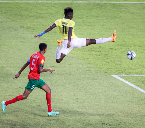 FOTO: Dua Gol Michael Bermudez Paksa Timnas Maroko U-17 Bertekuk Lutut di Matchday 2 Grup A Piala Dunia U-17 2023 Melawan Ekuador