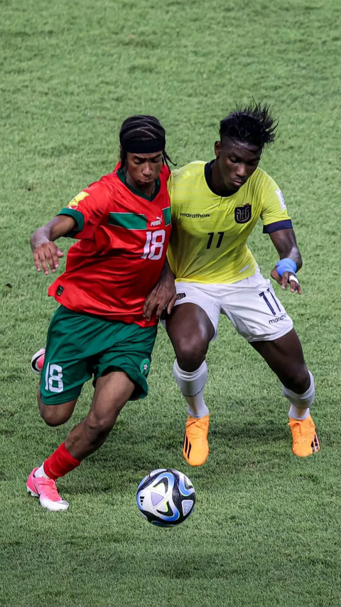 FOTO: Dua Gol Michael Bermudez Paksa Timnas Maroko U-17 Bertekuk Lutut di Matchday 2 Grup A Piala Dunia U-17 2023 Melawan Ekuador <br>