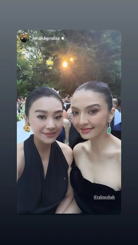 Glamor! Potret Cantik Raline Shah Tampil dengan dengan Gaun Hitam saat Hadir di Acara Pernikahan Artis Thailand Praya Lunberg