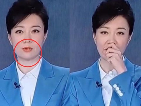 Shameful Beyond Measure, False Teeth News Presenter Removes During Live Broadcast, Remains Calm Despite Holding Back Tears