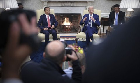 FOTO: Momen Jokowi Temui Presiden Amerika Joe Biden, Ajak Hentikan Konflik dan Kekejaman di Jalur Gaza