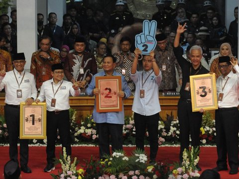 FOTO: Detik-Detik Pengundian Nomor Urut Pilpres 2024: Anies-Cak Imin 1, Prabowo-Gibran 2, Ganjar-Mahfud 3