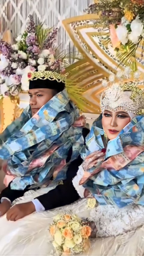 Pengantin Madura Dikalungi Uang saat Menikah, Ternyata Ini Alasannya