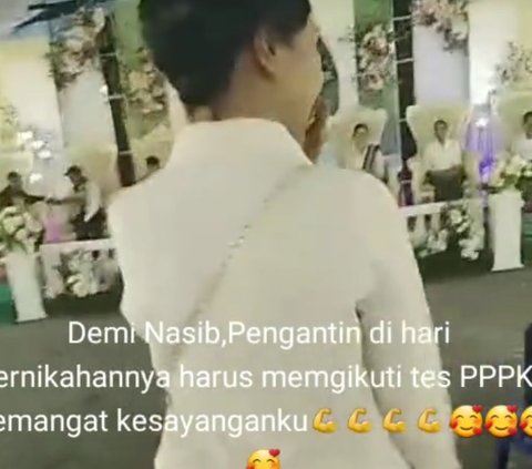 Masih Full Make Up, Pengantin Ini Jalani Ujian PPPK di Hari Pernikahan