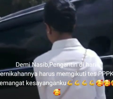 Masih Full Make Up, Pengantin Ini Jalani Ujian PPPK di Hari Pernikahan