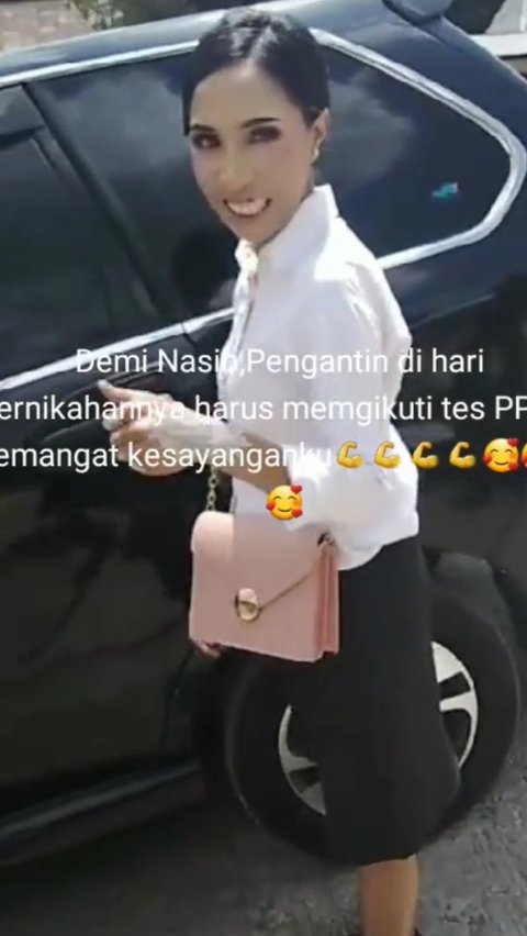 Masih Full Make Up, Pengantin Ini Jalani Ujian PPPK di Hari Pernikahan