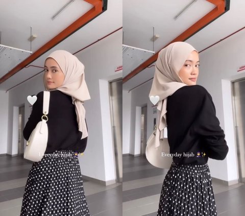 Styling Pashmina Meleyot Sat Set, Cocok untuk Si Paling Sibuk