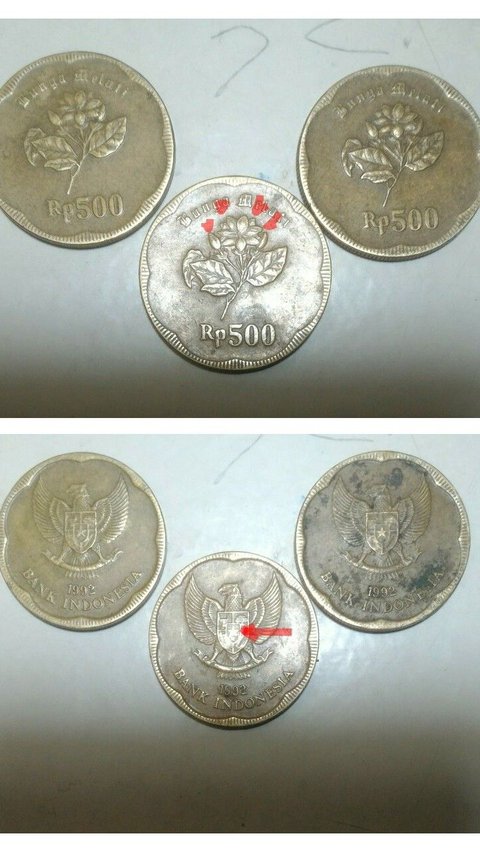 1. Uang Koin Rp500 Bunga Melati<br>