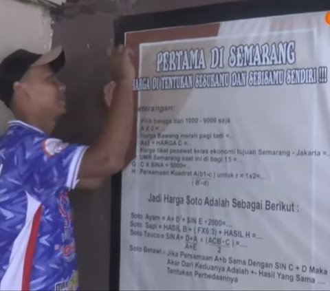 Warung Soto di Semarang Ini Tentukan Harga Pakai Rumus Matematika, Pembeli Suruh Hitung Sendiri