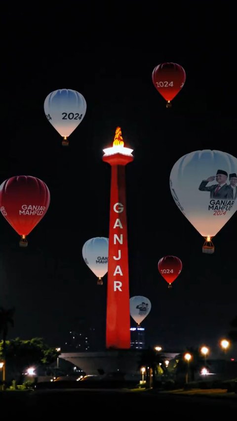 Viral Balon Udara Ganjar-Mahfud di Monas, Ini Penjelasan Pemprov DKI<br>