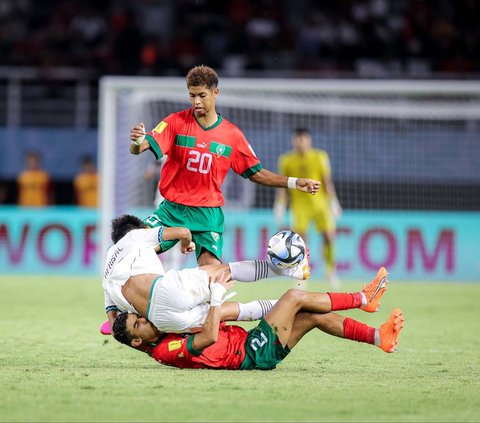 FOTO: Ditekuk 1-3, Inilah Potret Perjuangan Timnas Indonesia U-17 Saat Hadapi Maroko