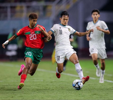 FOTO: Ditekuk 1-3, Inilah Potret Perjuangan Timnas Indonesia U-17 Saat Hadapi Maroko