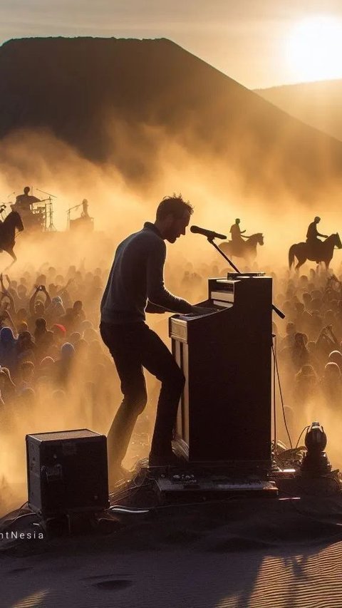 Begini Gambaran Foto AI jika Coldplay Manggung di Bromo, Keren Banget