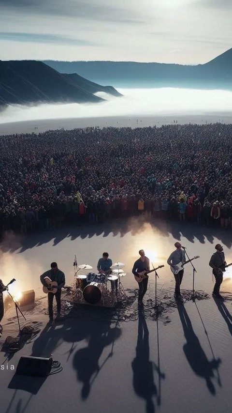 Begini Gambaran Foto AI jika Coldplay Manggung di Bromo, Keren Banget