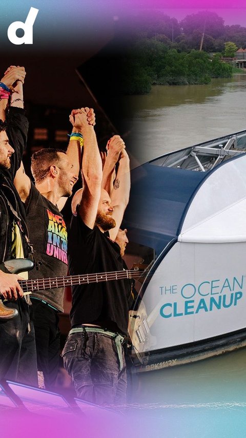 Appearance of the Cisadane Garbage Cleaning Ship Donation from Coldplay to Indonesia