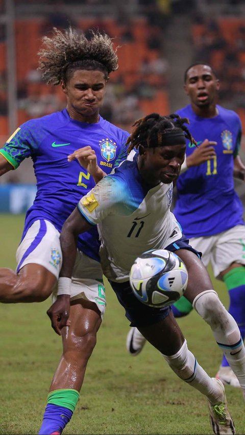 FOTO: Tumbangkan Inggris, Brasil Lolos ke 16 Besar Piala Dunia U-17