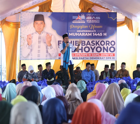 Ketua Fraksi Partai Demokrat, Edhie Baskoro Yudhoyono (Ibas) memberikan sambutan pada acara pembukaan pembekalan pemenangan Pemilu 2024. 