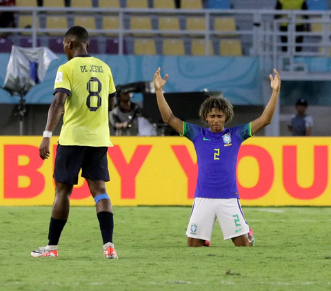 FOTO:  Libas Ekuador 1-3, Brasil Jadi Tim yang Pertama Lolos ke Babak Perempat Final Piala Dunia U-17 2023