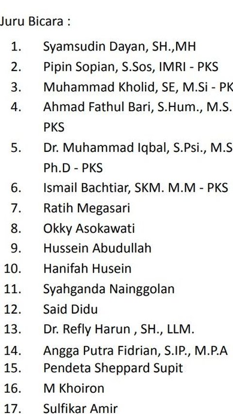 Pasangan AMIN Memiliki Banyak Juru Bicara, Ini Alasan dan Daftarnya